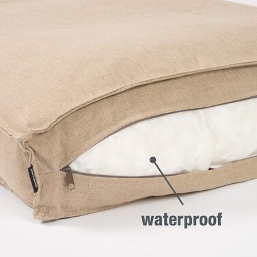 JAMAXX Преміум подушка для собак з якісного льону/Ортопедичний пінополіуретан Memory Visco/Знімний чохол, що стирається/Водовідштовхувальний внутрішній чохол - лежанка для собак PDB1005 (L) 120x90 Кофе-беж