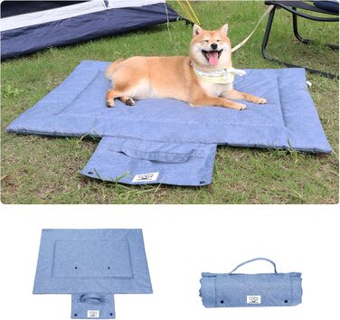 Килимок для собак у подорожі, 70 x 50 см: водовідштовхуючий, неслизький, для авто, багажника (синій, S)