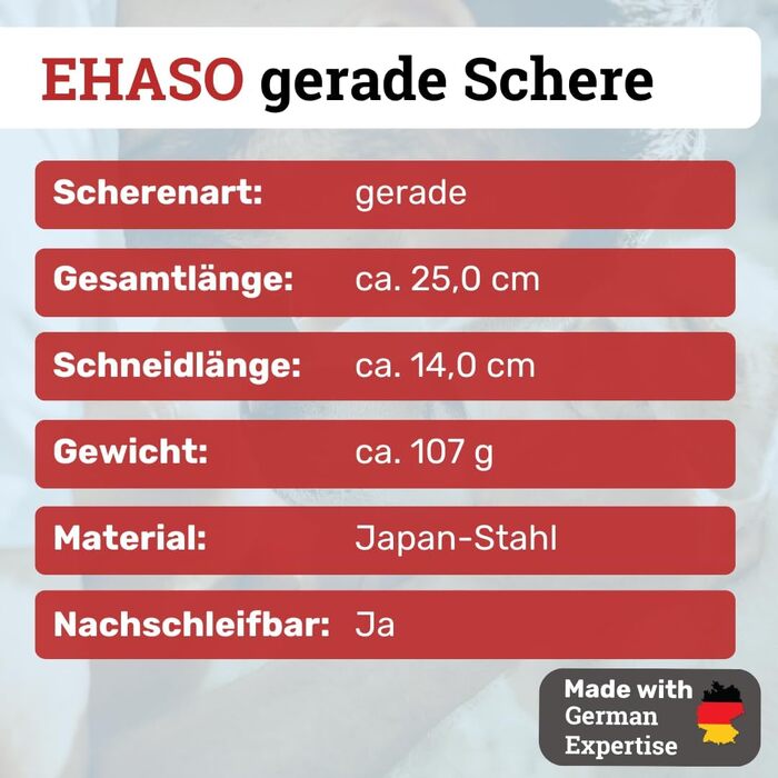 Професійна фреза для собак лівші EHASO | 23 см | Високоякісна сталь з Золінген | Міцна та довговічна