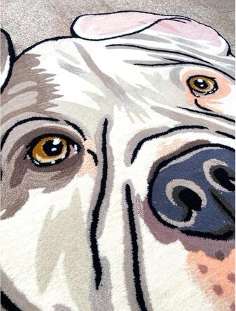 Персоналізований килимок для собак з індивідуальним портретом, коричневий, 56 x 60 см, прямокутний, антиковзкий, туфтований, мультфільм, кристановий оксамит/антиковзкий гумовий, для дому, вітальня