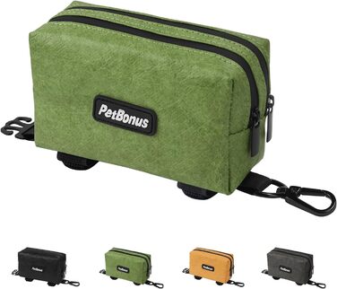 Диспенсер для собачих відходів PetBonus, водонепроникний, з місткістю для ласощів та 15 пакетиків (зелений)
