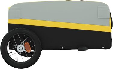 Причіп для собак Gecheer - чорно-жовтий, вантажопідйомність 30 кг, з прапором та відбивачами, 122 x 52.5 x 42.5 см