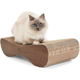 Кігтечка для котів CanadianCat Satellite 2.0 Lounge XXL | З гофрокартону з м'ятою | Колір: горіх | 76 x 24 x 24 см