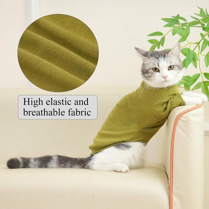Пуловер для кота Сфінкс, теплий пуловер для безшерстних котів, теплий одяг для котів, пуловер для котів, теплий котячий одяг, костюм на Новий Рік (XL, Оливковий)