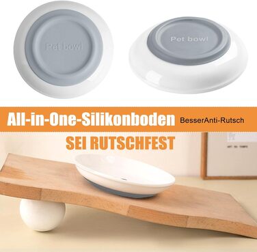 Набір мисок для котів з кераміки (8 шт.) з антиковзким дном, проти втоми вусів, широкі та плоскі миски для кошенят, котів та дрібних тварин