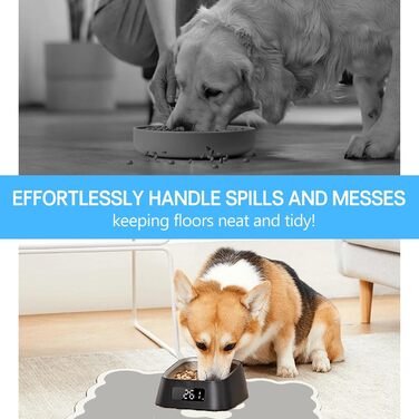 Килимок для годівлі собак та котів, 60 x 40 см, швидковисихаючий, неслизький, легко миється (сірий)