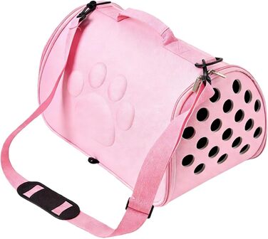 М'яка переноска для тварин з регульованим ремінцем - переноска для кошенят для подорожей, до ветеринара, у місті, рюкзак для активного відпочинку, піших прогулянок, кемпінгу (Рожева, M)