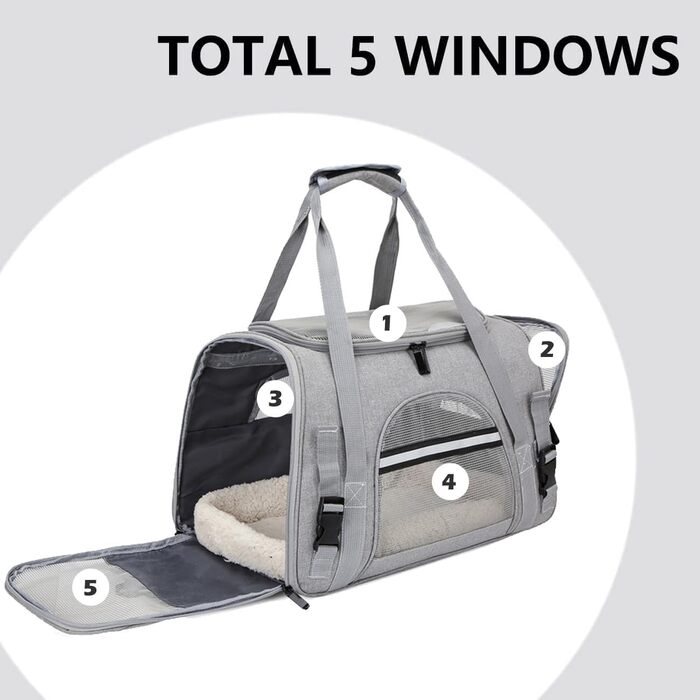 Транспортна переноска для собак та котів, складана, з м'якою підстилкою (фіолетова)