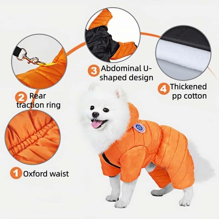 Зимовий теплий одяг для собак Преміум-якості: тепла куртка для маленьких та середніх собак, водонепроникна та вітрозахисна (Рожева, M)