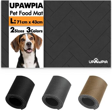 Підкладка під миску для собак та котів, чорна, 43 x 71 см. Швидковисихаюча, нековзна, з абсорбентом.