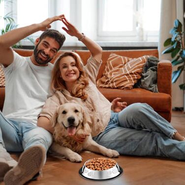 Набір з 10 мисок для собак з нержавіючої сталі, 530 мл. Миски для корму та води для тварин з гумовим дном (антиковзаючі) для собак, котів, кроликів.