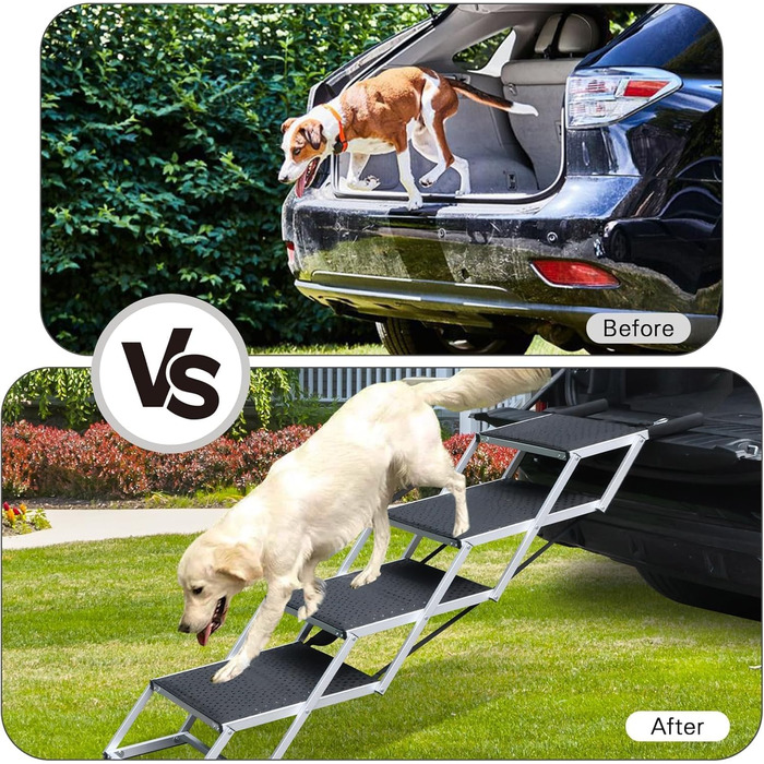 Східці для собак SDLDEER в автомобіль, 4 сходинки, складані, регульовані по висоті, до 80 кг, 70-90 см