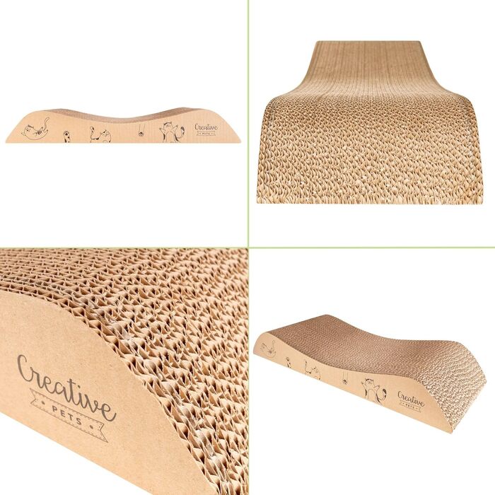 Котяче дряпальний борд | Дряпка з гофрокартону | Натуральні дряпальні дошки для котів | Міцні дряпальні меблі для котів | 2в1 котячий будиночок + дряпальний борд | Якісний картон | Великий розмір (57 x 21 x 20 см)