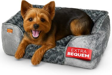 Зручне ліжко для собак - м'яке та затишне, з PP Cotton та shredded Foam, для маленьких собак (Сірий, M)