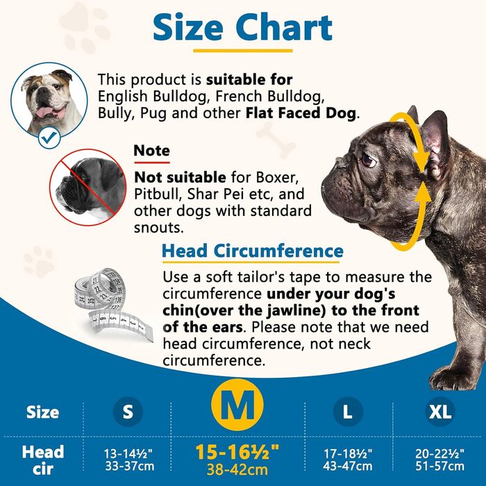 Нашийник-маска для собак від Mayerzon: м'який силіконовий нашийник для Французького бульдога, Ши-тцу, Мопса. Захист від укусів, слини, грумінг. Дозволяє дихати.