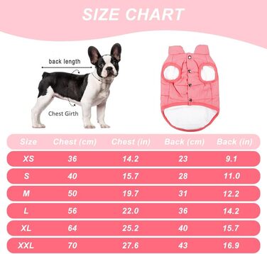 Тепла куртка для собак Meioro: зимовий пуховий жилет для французького бульдога, мопса та інших порід