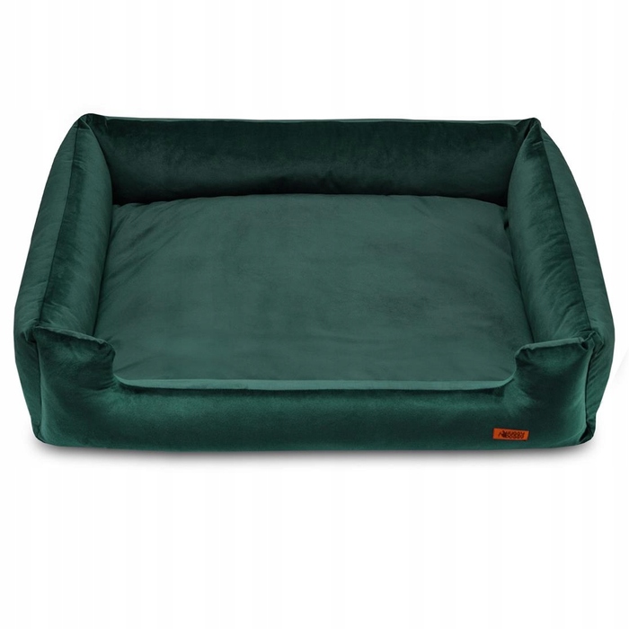Велюрова лежанка для малих собак Huggy Doggy (зелена), розмір M — для ши-тцу, пуделя, йоркширського тер'єра