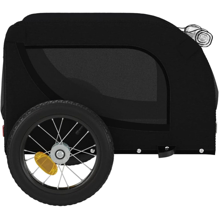 Зручний та безпечний велосипедний причіп для собак Robuster Oxford, чорний, до 30 кг, модель 93996