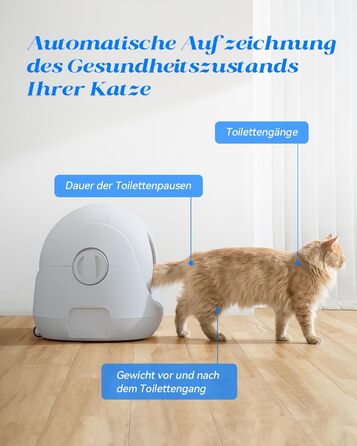 Автоматичний туалет для котів Catlink Baymax з самоочищенням, контролем здоров'я, керуванням через додаток, захистом від блокування, усуненням запахів, 4 режими, для котів 1,5-10 кг