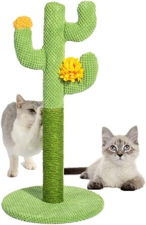 Котячий когтетоп-кактус: стабільний, з натурального сизалю, 30x60 см, зелений