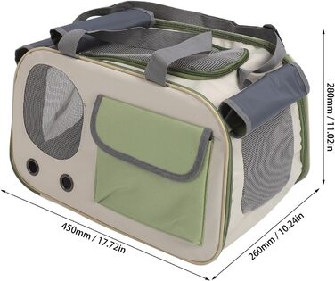 Складана переноска для собак та котів, зелена. Підходить для малих та середніх порід