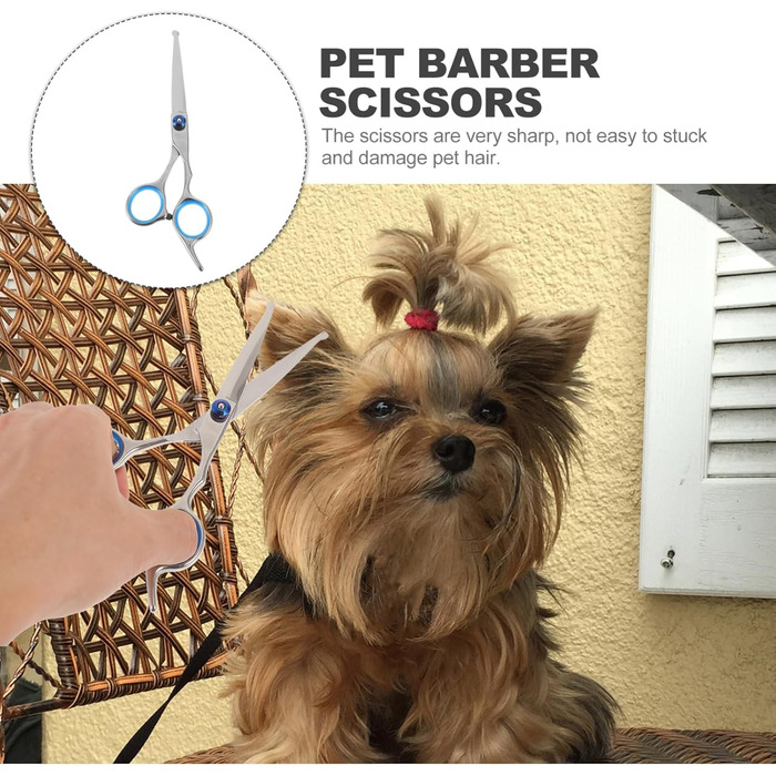 Набір з 2 ножиць для грумінгу тварин з округлою голівкою, нержавіюча сталь, професійний грумінг та домашнє використання, прецизійна заточка, ергономічні ручки