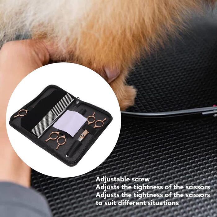 Набір професійних собачих ножиць для грумінгу (5 шт.) з нержавіючої сталі, золотий колір, для собак та котів
