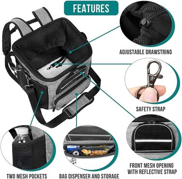 PetAmi: Клітка-рюкзак для собак та котів на велосипед, сіра (світло-сіра)