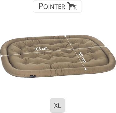 Ортопедична лежанка для великих собак Pointer, 105x80 см, золото-коричнева, знімний чохол, прати до 95°C, без запаху, міцна, для дому та вулиці, вироблено в Німеччині