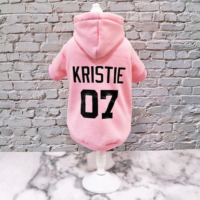 Персоналізований пуловер з капюшоном для собак, з іменем та номером, зимовий одяг для собак