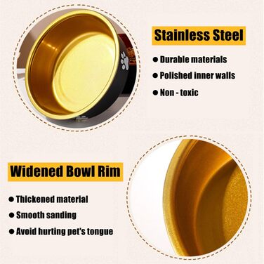 Набір з 2 мисок для собак з нержавіючої сталі, 22 см. Глибокі миски для корму та води для середніх та великих собак. Миски для тварин, годівниця, поїлка.