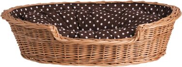 Корзина для собак та котів з плетеної лози e-wicker24, 75x75 см, з подушкою