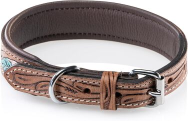 Стильний шкіряний нашийник для собак Джек Рассел від Unikat: ручна робота, м'який, багатокольоровий, з натуральної шкіри буйвола, XL (48-58 см)