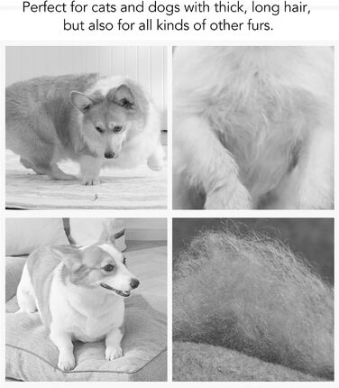 Гребінець для видалення підшерстка для тварин з нержавіючої сталі, двосторонній, з закругленими зубцями, зручна ручка з антиковзким дерев'яним покриттям, для всіх порід