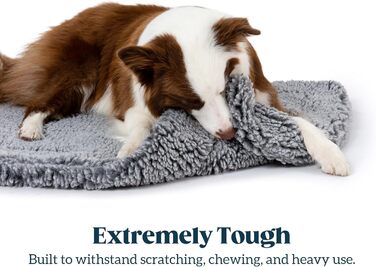 Міцне ліжко для собак Stoutwool - стійке до гризіння, для маленьких порід, 58x41x5 см, сірий