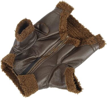 Зимова куртка для собак Pssopp з PU-шкіри, плюшевий підкладка, для маленьких, середніх та великих собак, для прогулянок на вулиці (XL, XL)