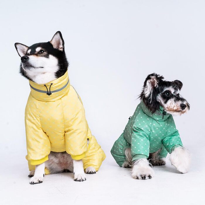 Зимовий теплий накид для собак з отвором для повірця, вітрозахисний, для маленьких, середніх та великих собак (C804, жовтий, L)
