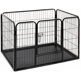 VOSS.PET Вольєр для цуценят XXL з ванною, огорожа для тварин, вольєр для дрібних тварин 108x73x70 см