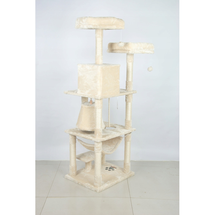 Високий когтеточка-комплекс для котів: лежанка та стовпчик для дряпання, вежа Drapaczek 161 - 220 см