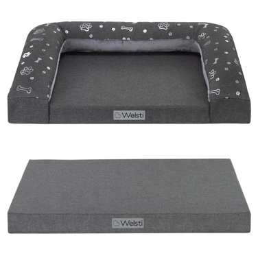 Ліжко для собак 2в1 (диван та матрац) Welsti, 70x50 см, м'яка підстилка-подушка