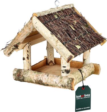 Коттарбау® годівниця для птахів з натурального дерева, балконна годівниця для птахів, годівниця для диких птахів