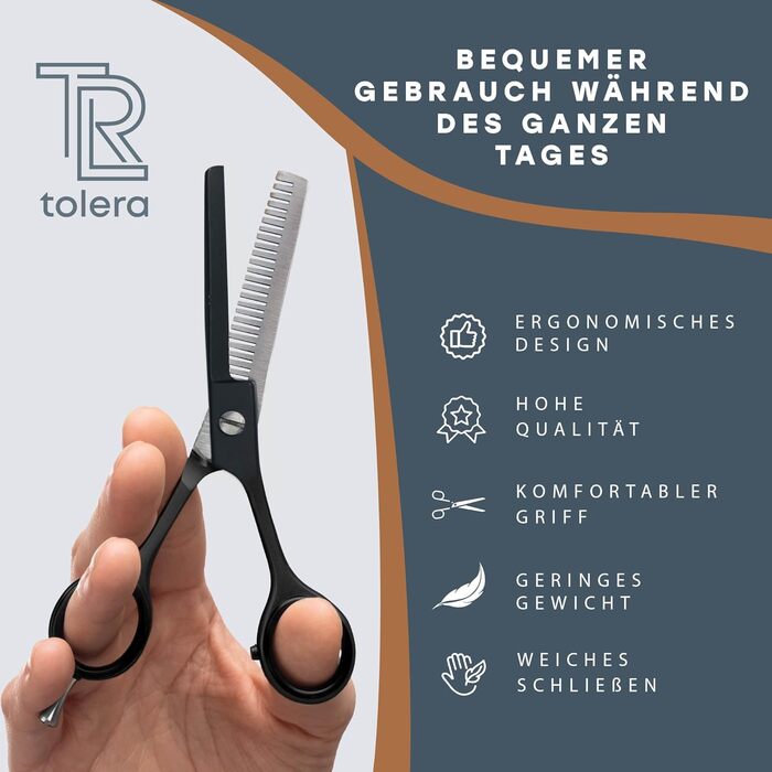 Набір професійних перукарських ножиць з гребінцем та екіпежем | Ножиці для стрижки та проріджування волосся - гострі та точні - унісекс перукарські ножиці та ножиці для проріджування