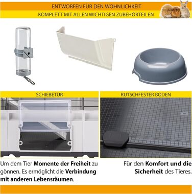 Клітка для кроликів Ferplast Modular 4 розширювана, велика, з аксесуарами 179x72x56 см