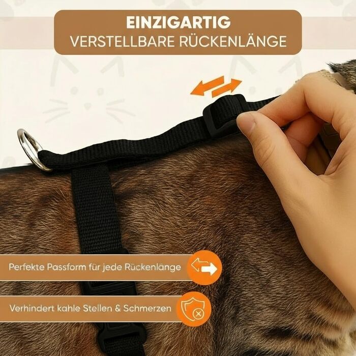 Шлейка для котів Beroni Katzengeschirr з повідцем, анти-втеча, регульована, для великих та малих котів, для балкону та саду, сіра (S)