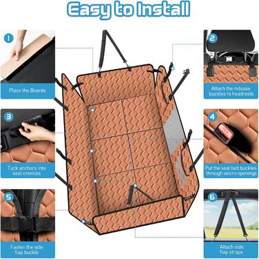 Водонепроникний килимок для собак у машину, XXL, помаранчевий - захист заднього сидіння