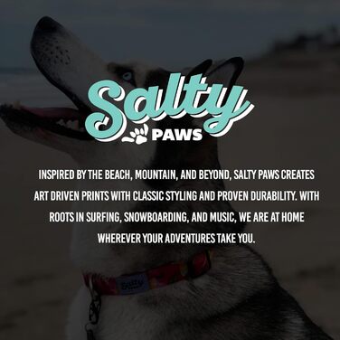 Собачий нашийник Salty Paws, тропічний, для пляжу та риболовлі, розмір M (35,6–50,8 см), для собак 11,3–22,7 кг, синій