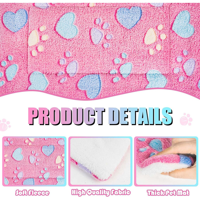 М'яке ліжко-матрац для собак та котів MICOOYO - килимок з флісу, 61x41 см, рожевий