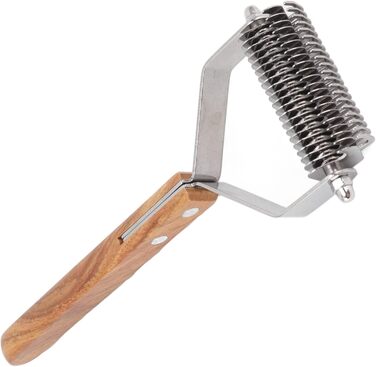 Гребінець для підшерстка собак та котів - для вичісування, видалення ковтунів, дворядний дерев'яний гребінець, щітка для грумінгу котів та цуценят