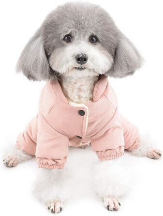 Зунеа: Теплий зимовий костюм для собак, флісова підкладка, теплий одяг для цуценят, рожевий XL