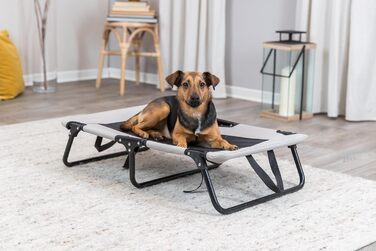 Лежанка для собак TRIXIE Strong Edition – стабільна та комфортна, 79x19x50 см, бежево-чорна